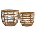 Basket set DKD Home Decor Brown Natural Bamboo Tropical 34,5 x 34,5 x