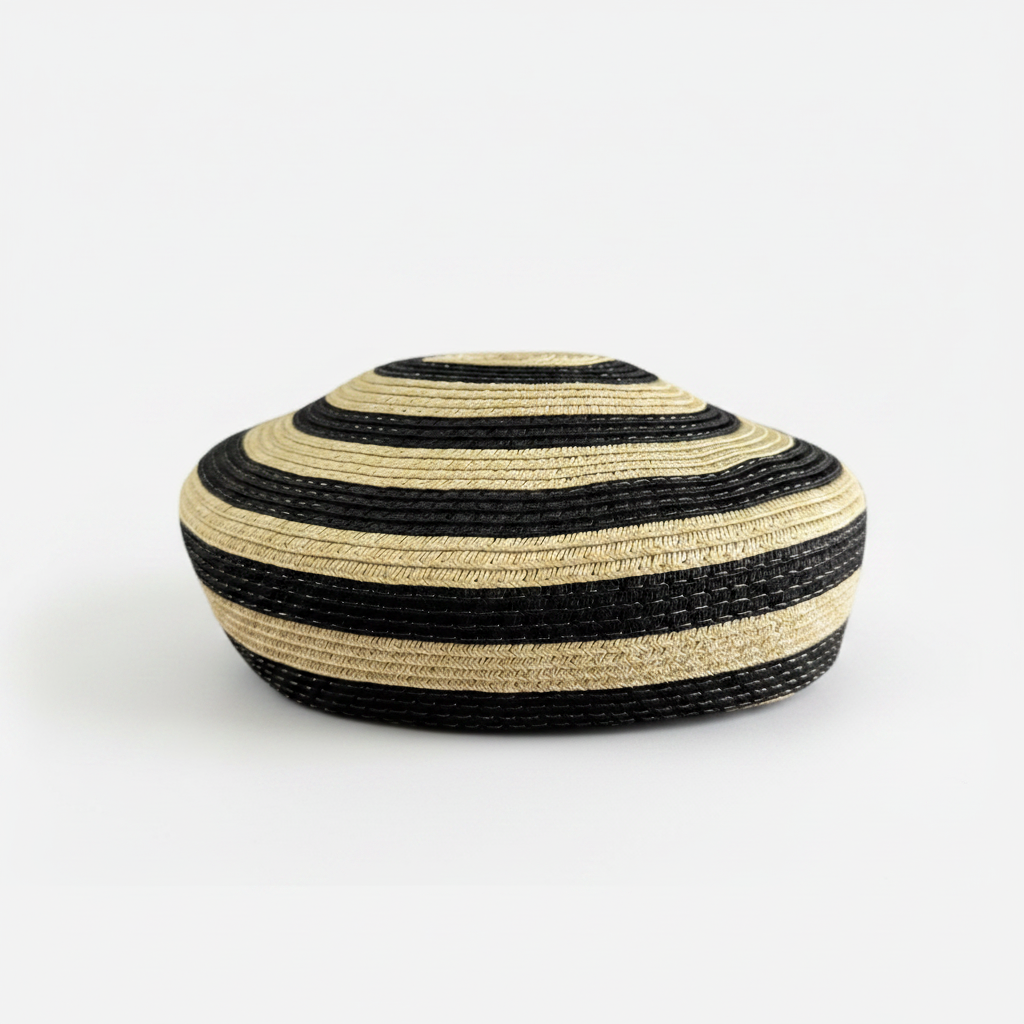 Wanderlust Striped Straw Beret