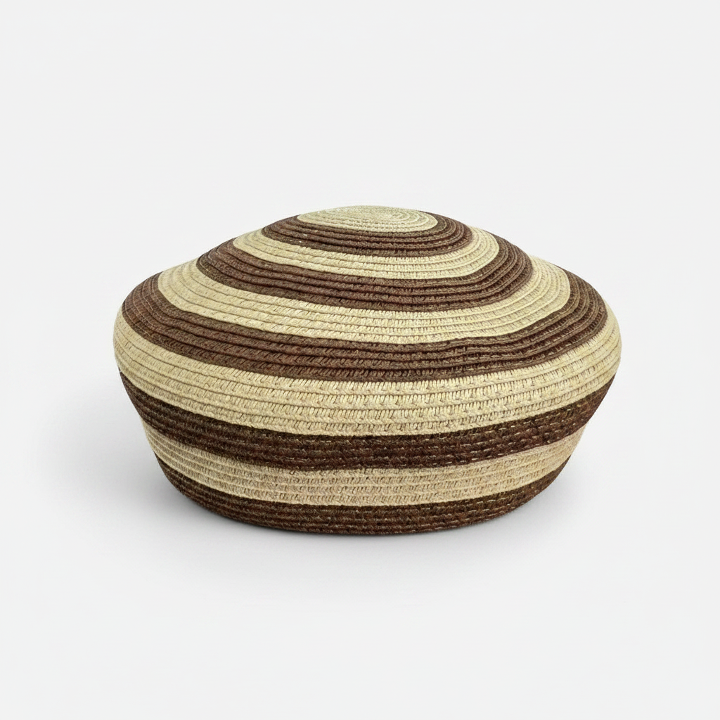 Wanderlust Striped Straw Beret
