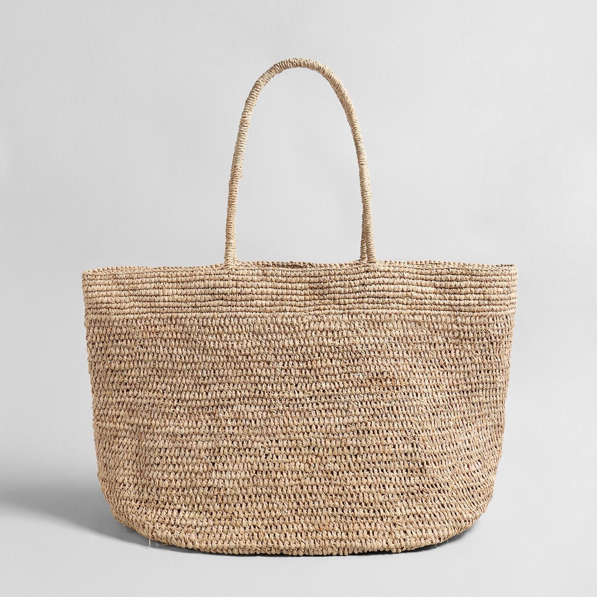 Hand-Woven Natural Straw Beach Tote – Artisanal Market Basket Shoulder Bag