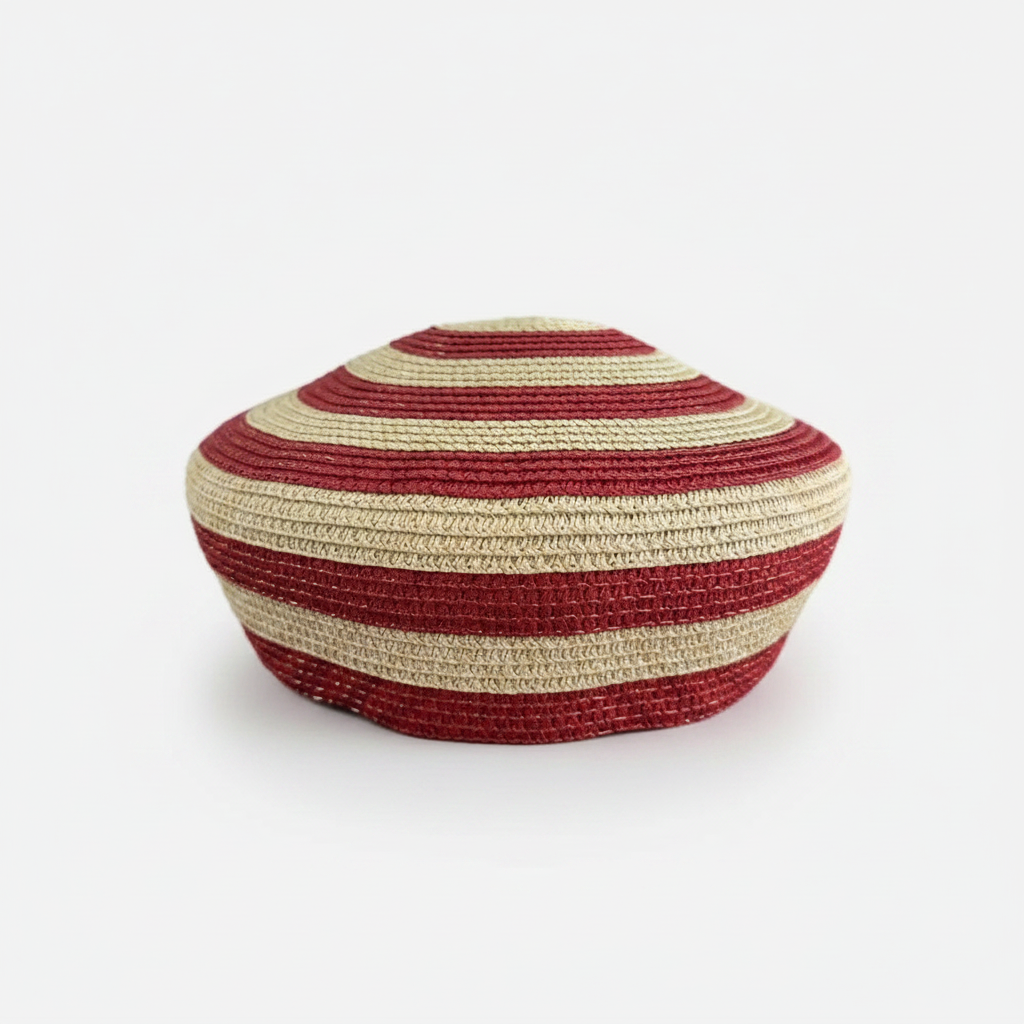 Wanderlust Striped Straw Beret