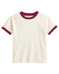 Vintage Women's T-Shirt – Retro Ringer Style – Off-White/Red